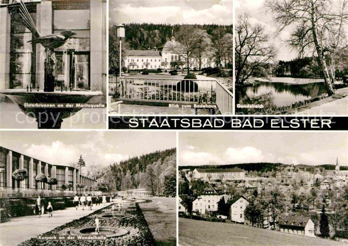 Bad Elster Elsterbrunnen Moritzquelle Badehaus Gondelteich Kurpark Wandelhalle