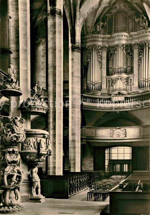 Freiberg Sachsen Innerer Dom mit Tulpenkanzel und Silbermannorgel