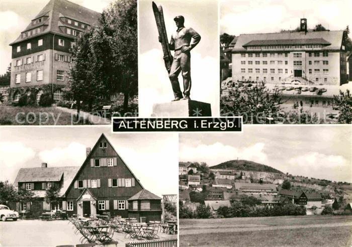 Altenberg Erzgebirge Teilansichten Sanatorium Gaststaette Denkmal Statue