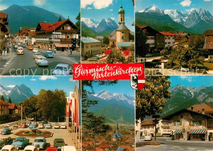GARMISCH-PARTENKIRCHEN Bayern Teilansicht Kirche Platz