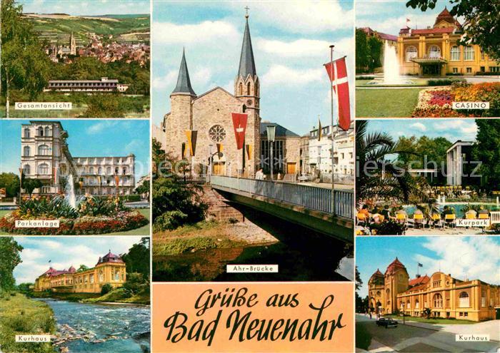 Bad Neuenahr-Ahrweiler Gesamtansicht Parkanlage Kurhaus Kurpark AhrBruecke