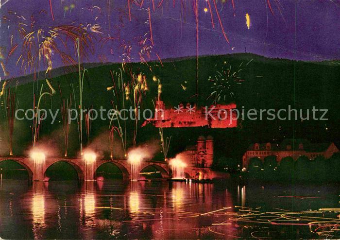 Heidelberg Neckar Schlossbeleuchtung