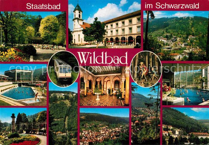 Bad Wildbad Panorama Kuranlagen Hallenbad Park