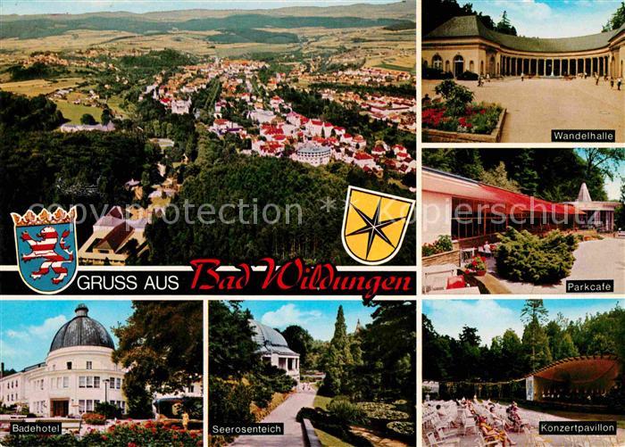 Bad Wildungen Panorama Badehotel Seerosenteich Konzertpavillon ParkCafe