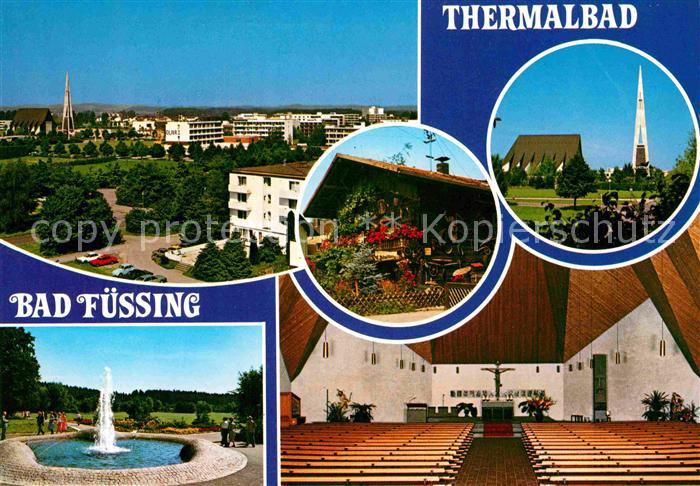 Bad Fuessing Teilansicht Kirche Brunnen