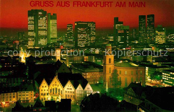 Frankfurt Main Skyline bei Nacht