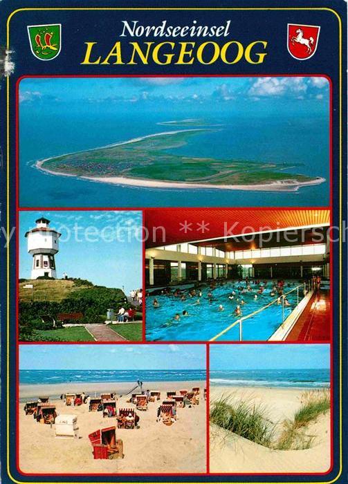 Langeoog Nordseebad Fliegeraufnahme Leuchtturm Hallenbad Strand
