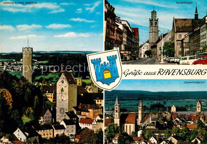Ravensburg Wuerttemberg Blaserturm Mehlsack Obertor Gesamtansicht