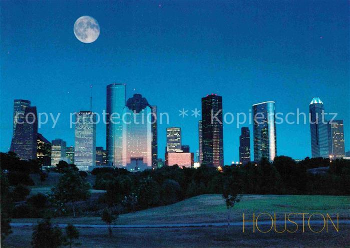 Houston  Texas USA Skyline im Mondschein