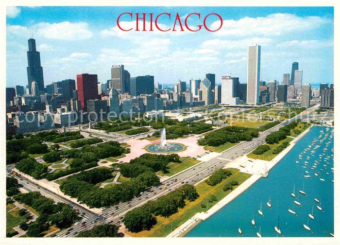 Chicago Illinois Fliegeraufnahme Grant Park