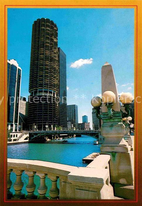 Chicago Illinois Marina City Chicago River