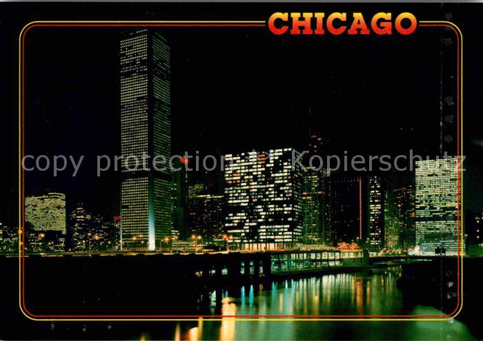 Chicago Illinois Night Skyline