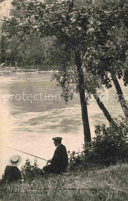 Chelles Seine-et-Marne Angler am Wasser