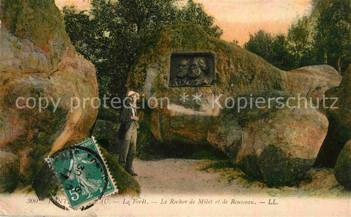 Fontainebleau Seine et Marne La Foret Le Rocher de Milet et de Rousseau