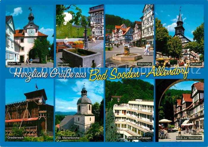 Allendorf Bad Sooden Soeder-Tor Weinreihe Brunnen Gradierwerk Klinik Kurhessen