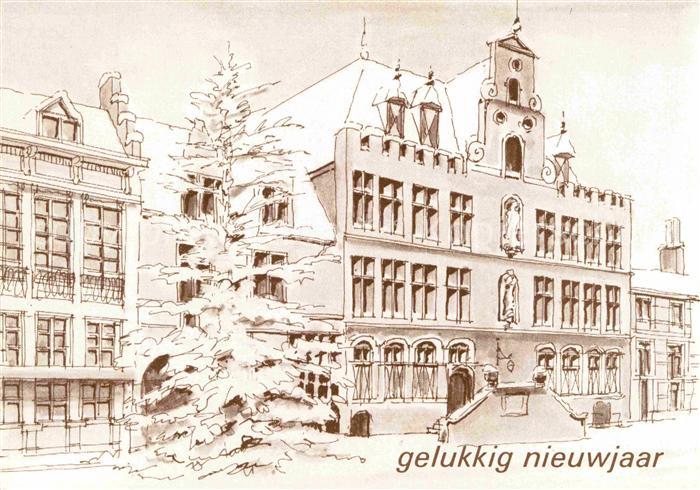 Bergen op Zoom Gelukkig nieuwjaar K?nstlerkarte Wintergezicht