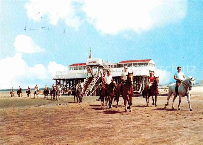 St Peter-Ording Reitergruppe auf der Sanband