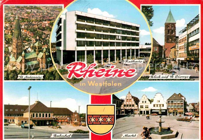 Rheine Fliegeraufnahme St. Antonius St. Dionys Bahnhof Markt