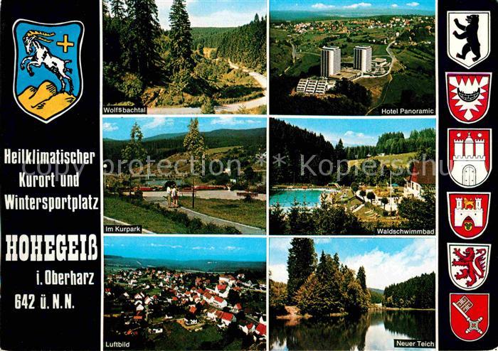 Hohegeiss Harz Wolfsbachtal Fliegeraufnahme Hotel Panoramic Waldschwimmbad Teich