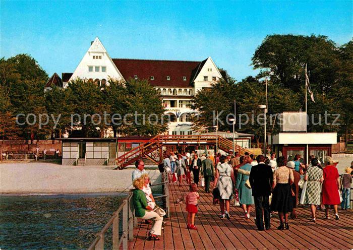 Gluecksburg Ostseebad Schiffsanleger und Matthias Claudius Heim