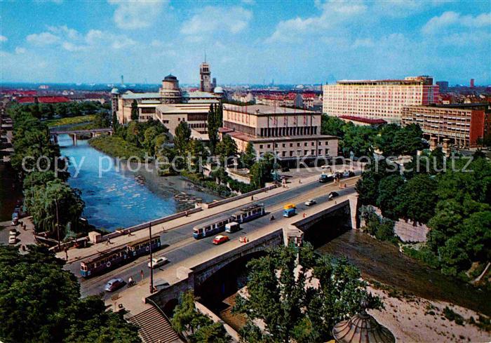 Muenchen Bayern Fliegeraufnahme Brueckenpartie mit Deutschem Museum