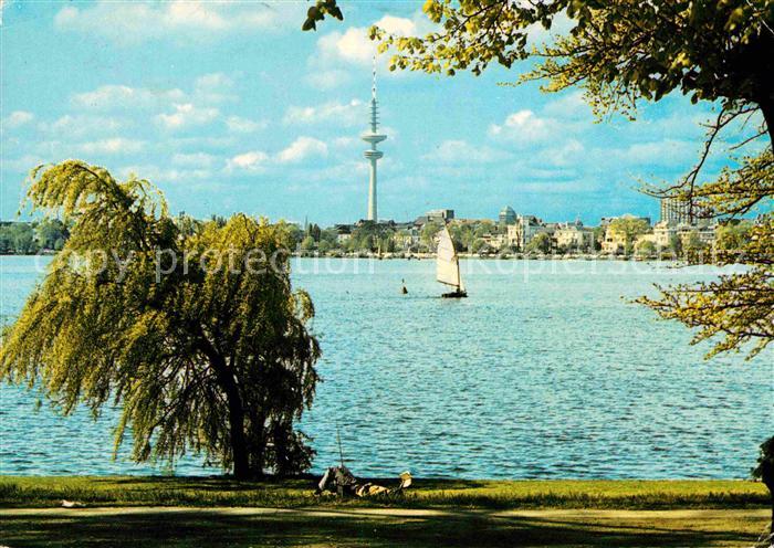 HAMBURG  CITY Fernsehturm Partie am Wasser