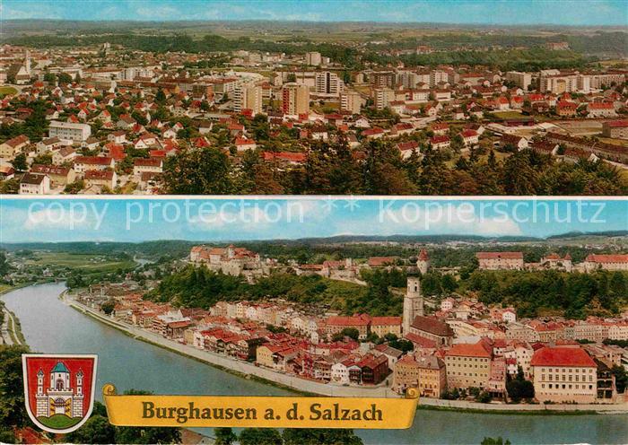 Burghausen Salzach Fliegeraufnahmen Neustadt und Altstadt