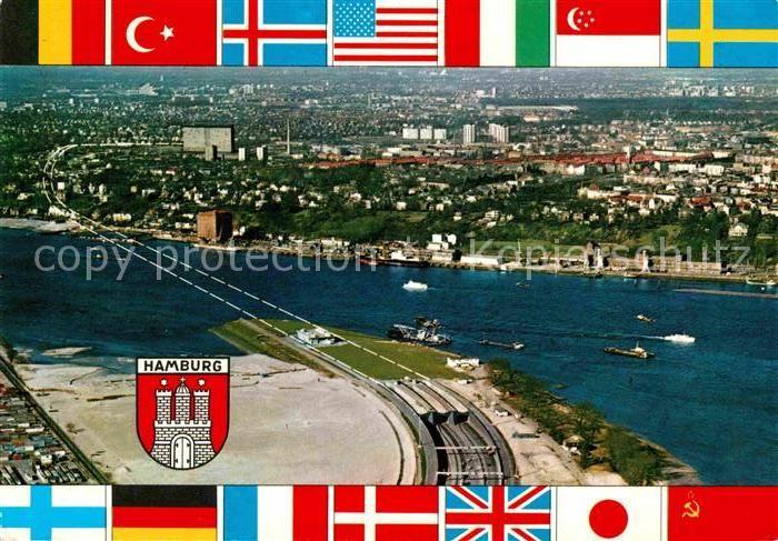 HAMBURG  CITY Fliegeraufnahme Neuer Elbtunnel