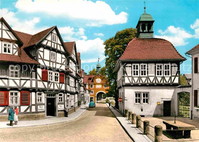Allendorf Bad Sooden Ortspartie mit Fachwerk und Tor