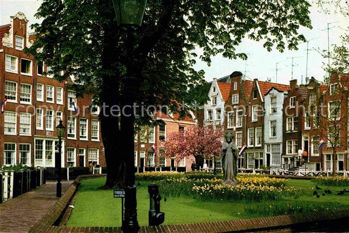 Amsterdam Niederlande Het Begijnhof Beginenhof Statue Denkmal