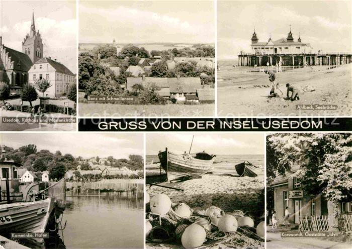 Insel Usedom Ahlbeck Seebruecke Benz Schmollensee Rathaus Kirche Kamminke Hafen