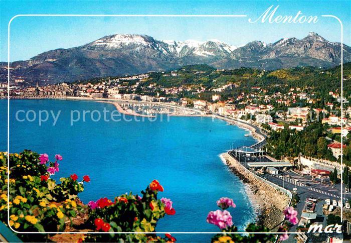 Menton Alpes Maritimes Panorama Cote d Azur Frontiere Franco Italienne e la Baie