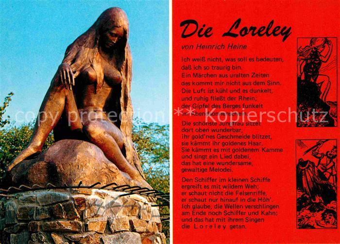 St Goarshausen Loreley von Heinrich Heine Lyrik Statue Sage