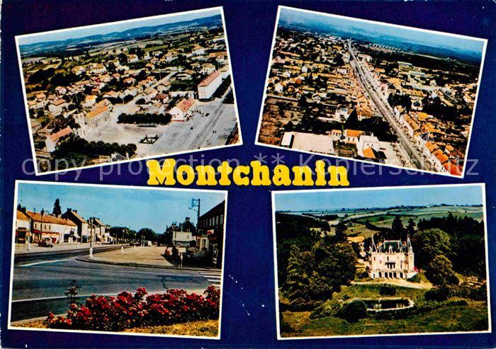 Montchanin Saone-et-Loire Strassenpartie Schloss Fliegeraufnahme