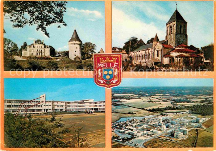 Melle Niort Chateau de Melzear Eglise Saint Hilaire College Usines