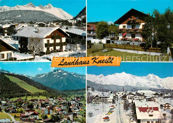Seefeld Tirol Landhaus Kneissl Gesamtansicht mit Alpenpanorama