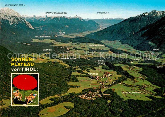Obsteig Tirol Sonnenplateau Mieminger Plateau Alpenpanorama Fliegeraufnahme