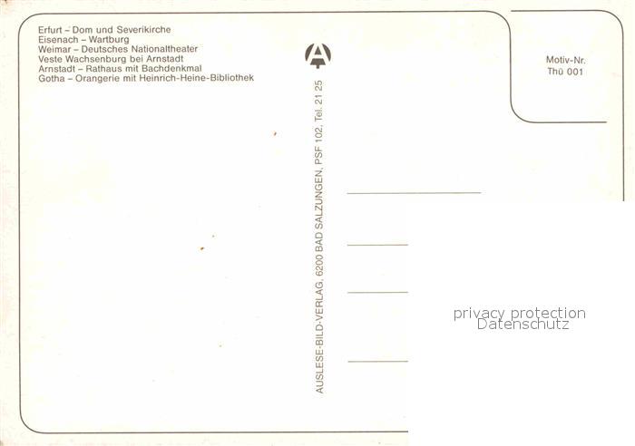 Thueringen Region Erfurt Dom Kirche Eisenach Wartburg Weimar Theater Veste Wachs – Bild 2