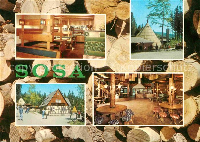 Sosa Erzgebirge Konsum Gaststaetten Koehlerhuette und Meiler an der Talsperre de