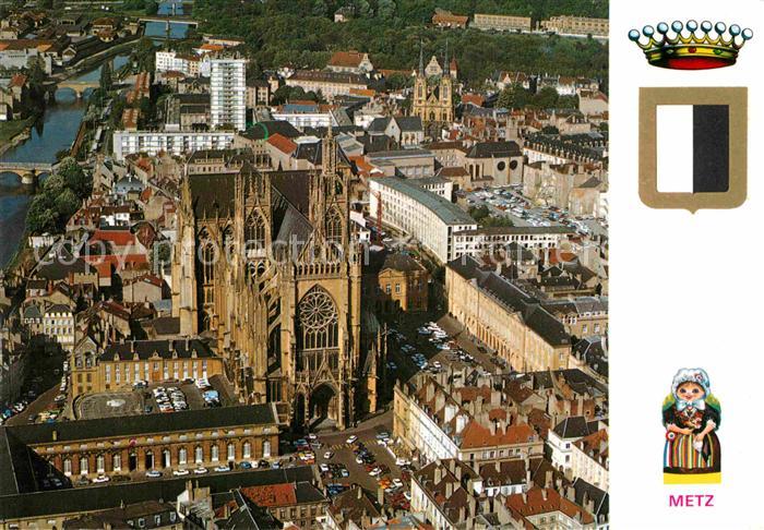 Metz  57 Moselle Cathedrale Saint Etienne Hotel de Ville la Moselle Coronne vue
