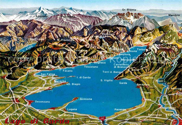 Lago di Garda Gardasee und Umgebung Alpen aus der Vogelperspektive