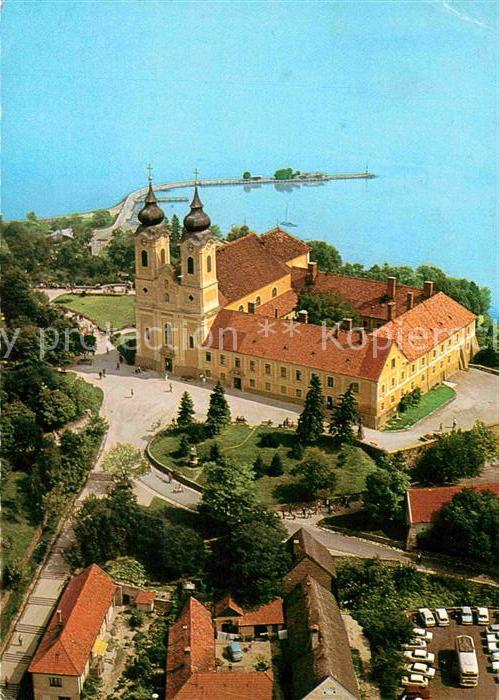 Tihany Latkep az Apatsagi templommal Abteikirche Fliegeraufnahme