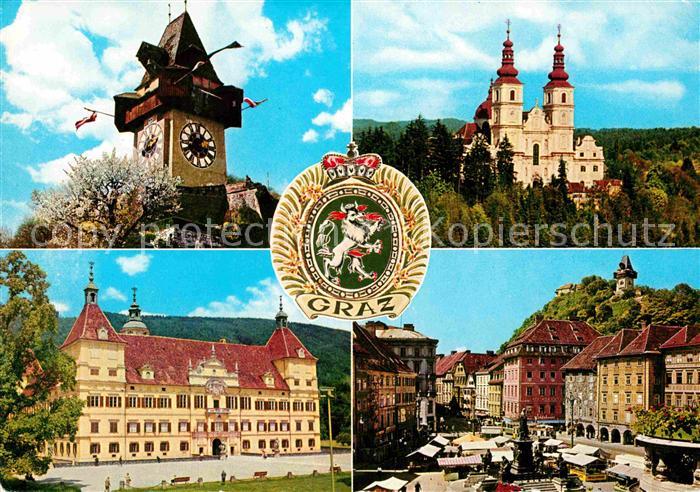 Graz Steiermark Uhrturm Schlossberg Wallfahrtskirche Mariatrost Schloss Eggenber