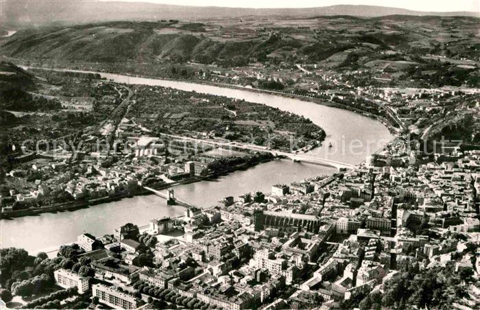 Vienne sur le Rhone Vue aerienne sur la ville et la vallee du Rhone