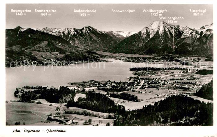 Tegernsee Bayern Gesamtansicht mit Alpenpanorama