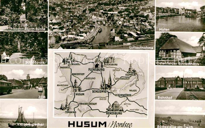 Husum Nordfriesland Theodor Storm Bueste Denkmal Schlosspark ZOB Krabbenfischer