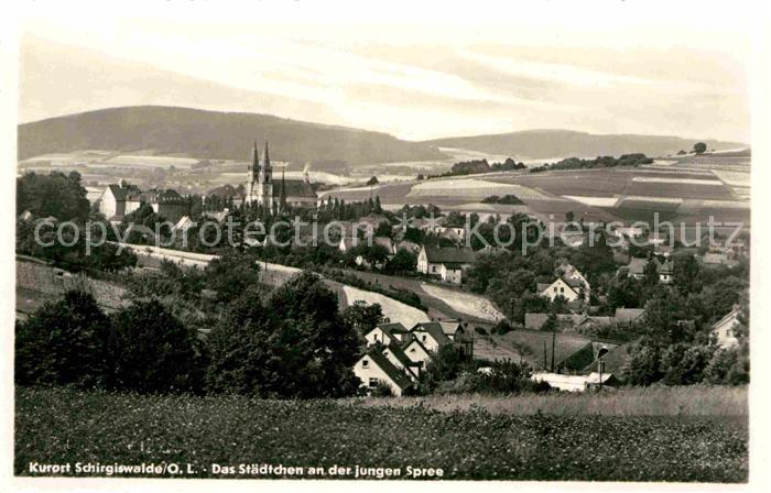 Schirgiswalde Panorama Kurort Das Staedtchen an der jungen Spree