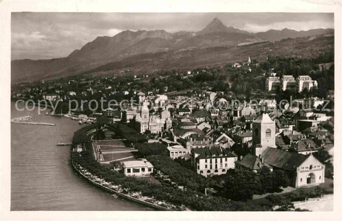 Evian-les-Bains Haute Savoie Vue generale aerienne Alpes