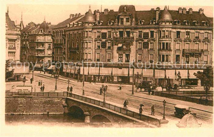 Belfort Alsace Perspective du Pont Carnot et Maison du Bon Marche