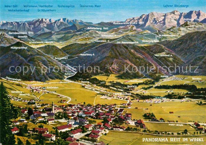 Reit Winkl Gesamtansicht mit Alpenpanorama aus der Vogelperspektive